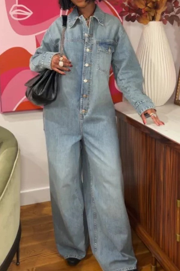 Oversized Denim Jumpsuit