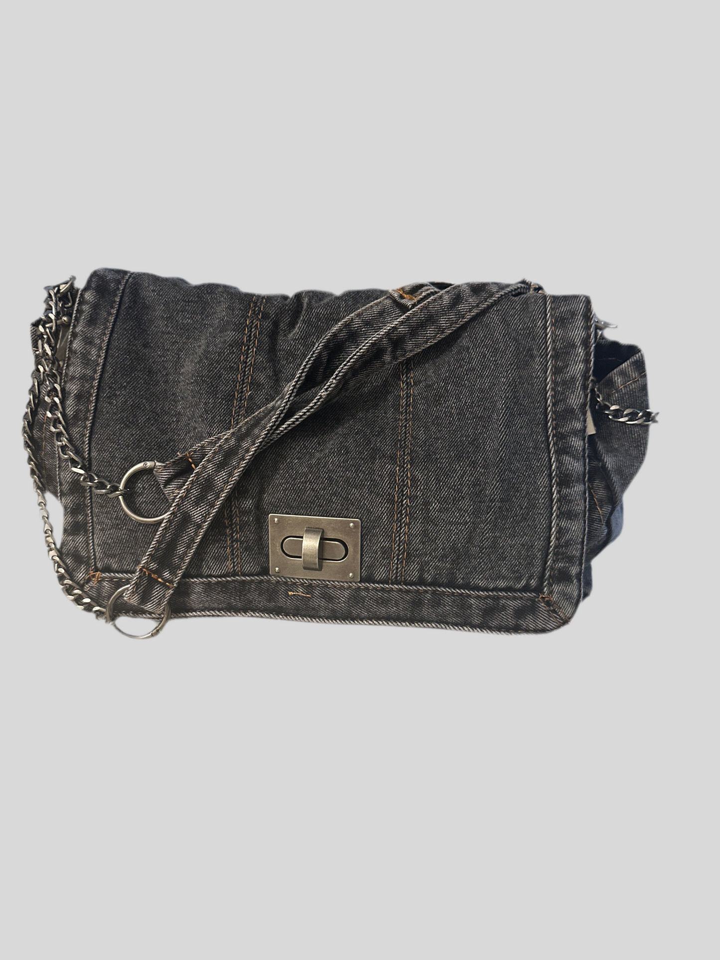 Denim slouch bag