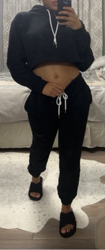 Black Crop Jogging suit
