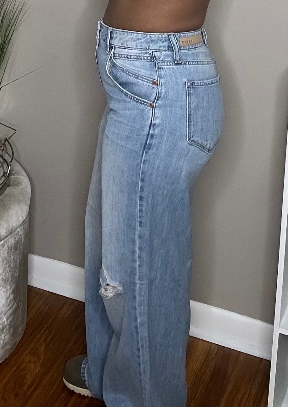 Denim Wide Leg Pant