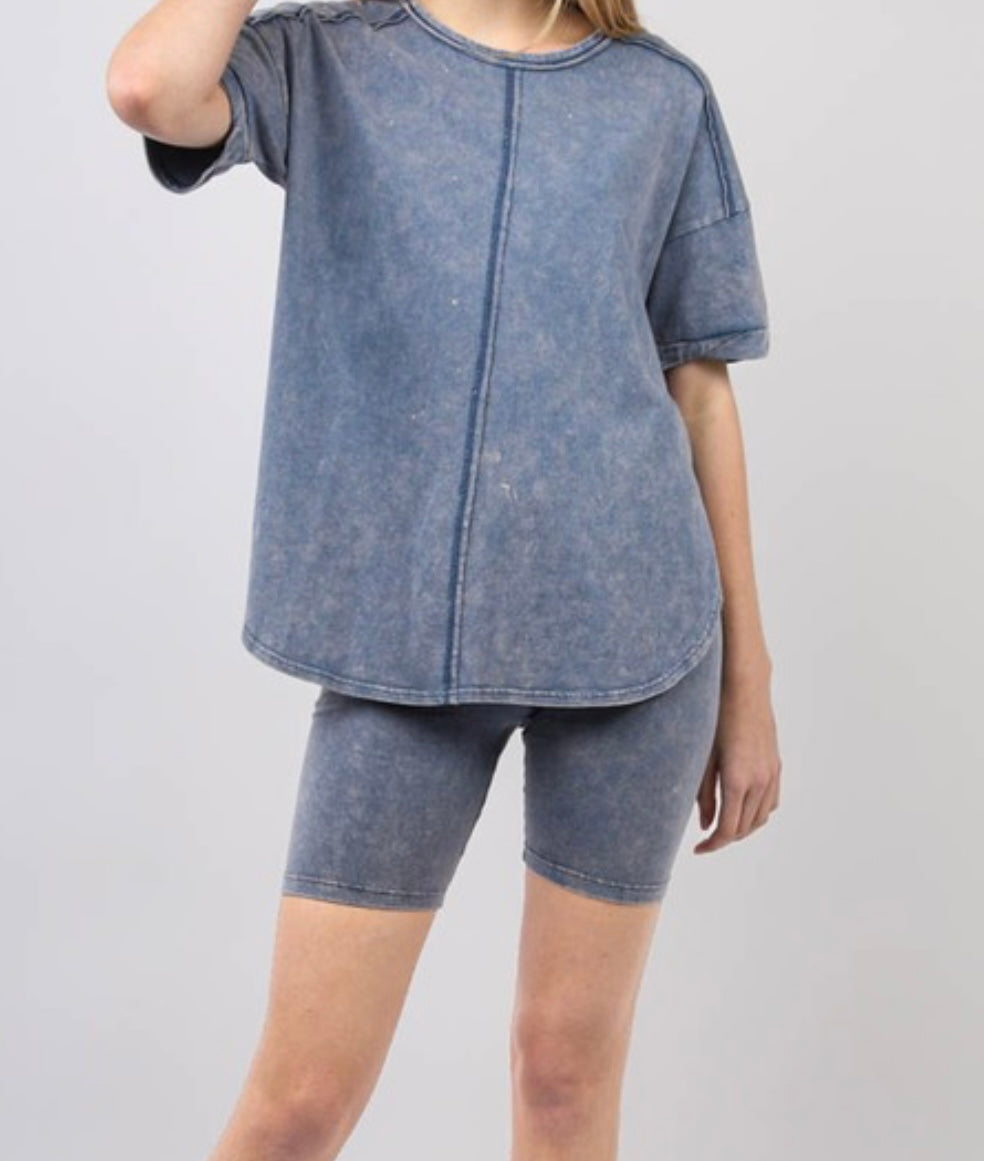 Washed two-piece set