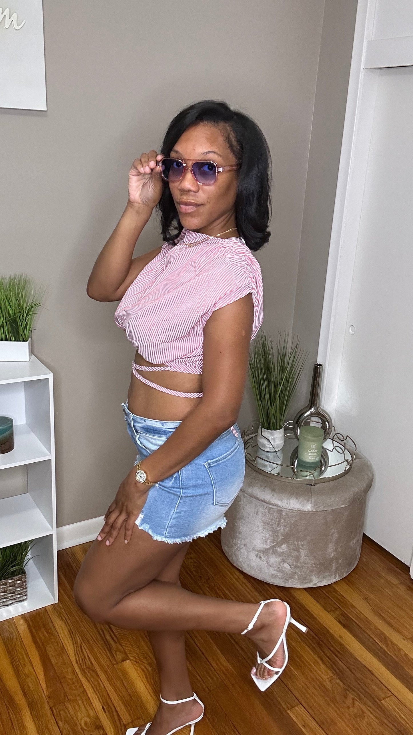 Stripped Cropped Top