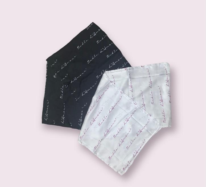 Large White Signature Silk Scarf