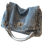 Denim slouch bag