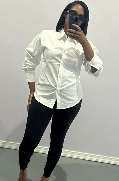 Button-Up Tie Back Shirt
