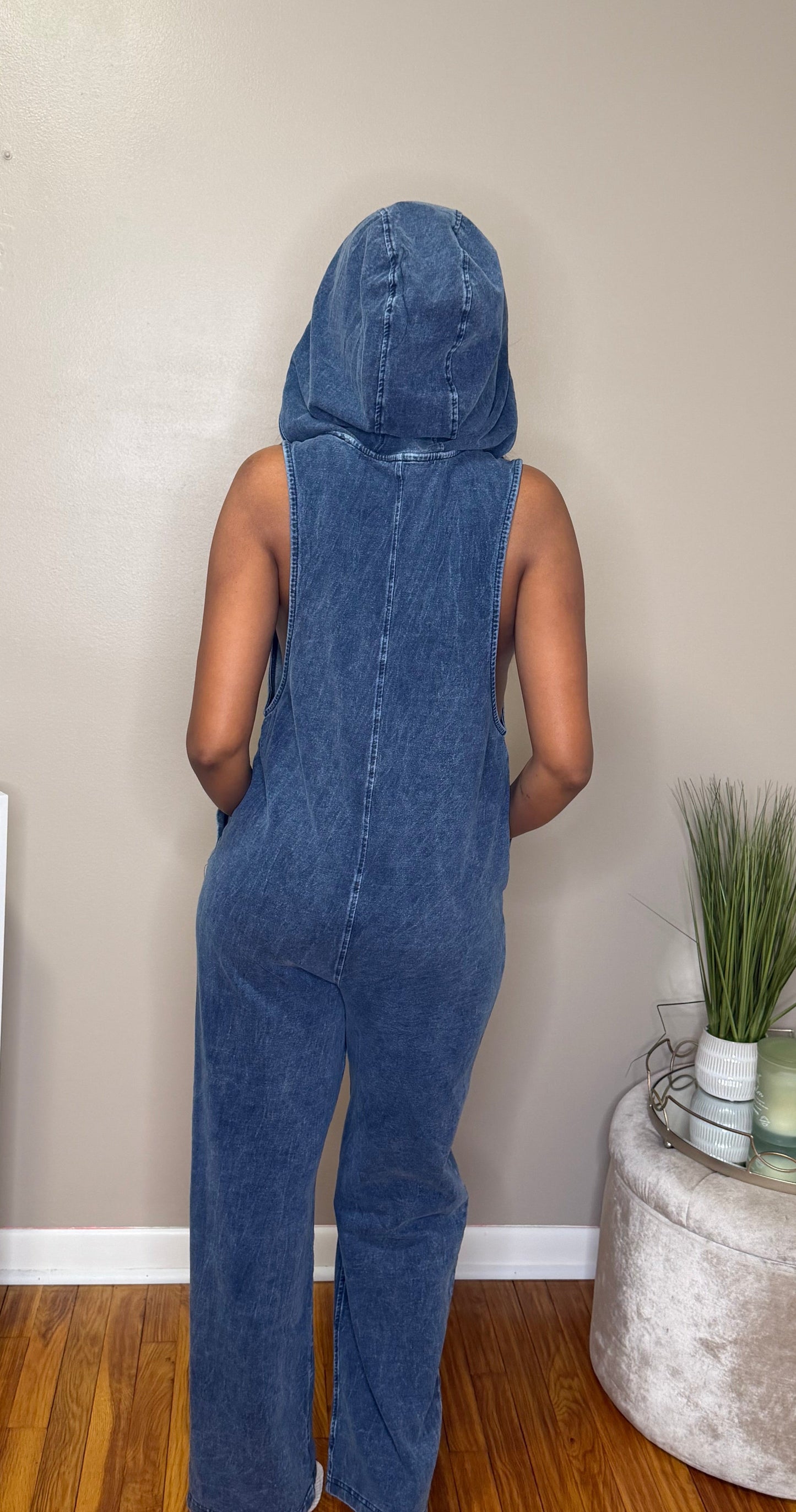 Denim hooded Overall