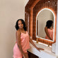 "Tie Me" Coral Pajama Set