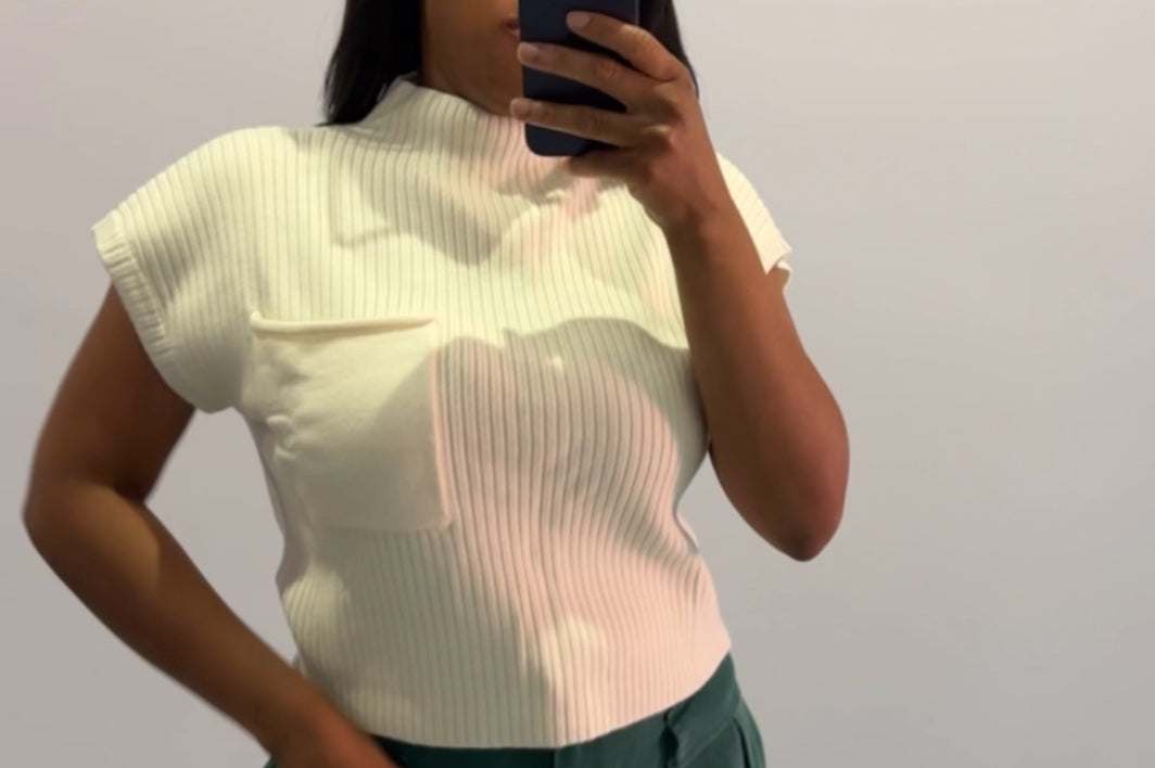 Cream High neck Sweater