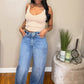 Fold-Over Wide leg Denim Pant