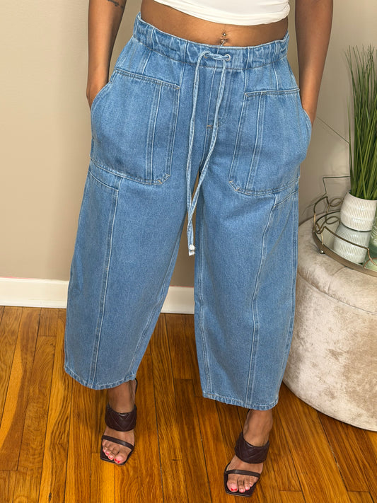 Denim Barrel Jogger