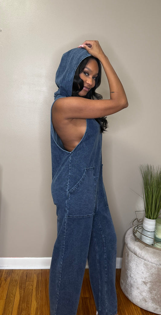 Denim hooded Overall