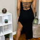 Knitted Backless Black dress