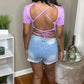 Lavender Cropped Tie back top
