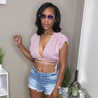 Stripe Cropped Top
