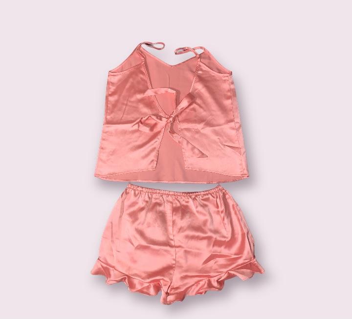 "Tie Me" Coral Pajama Set