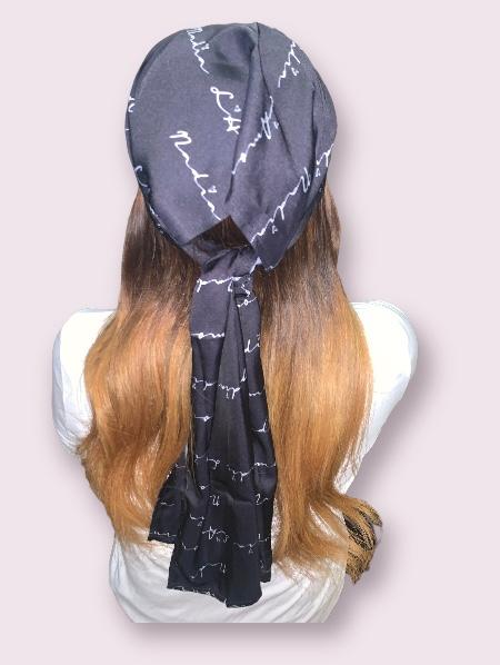 Black Signature Silk Scarf